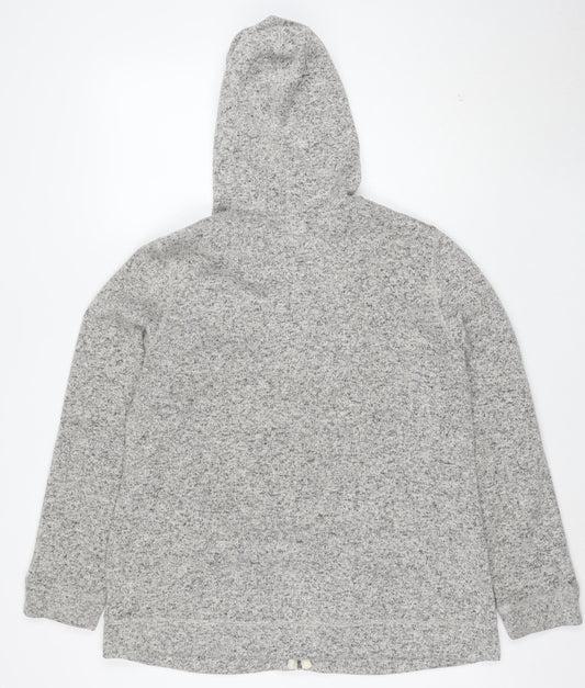 Next Women Grey Hooded Full Zip Jacket Size 22 Plus Lined Knit