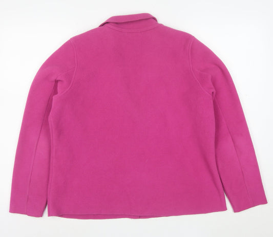 Boden Women Pink Fleece Blazer Jacket Size M Button Up