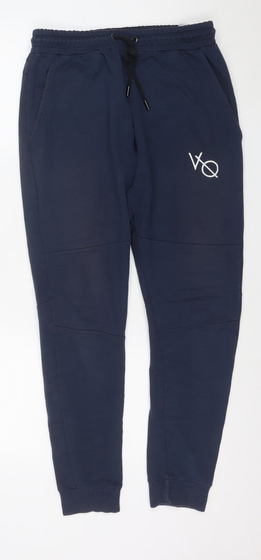 Vanquish Men's Blue Jogger Trousers Size M Activewear Cotton Blend