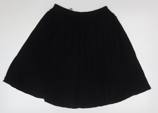 ASOS Women’s Black Size 12 A-Line Jersey Knee Length Skirt