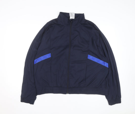 Adidas Men's Navy Blue XL Track Jacket Windbreaker Lightweight Full Zip