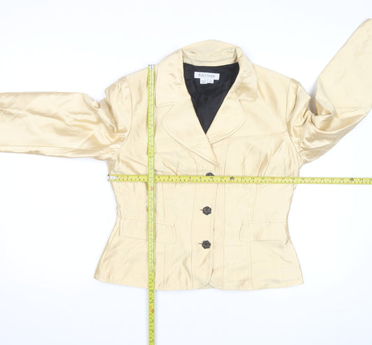 Kay Unger Women's Beige Blazer Jacket Size 10 Classic Satin Style