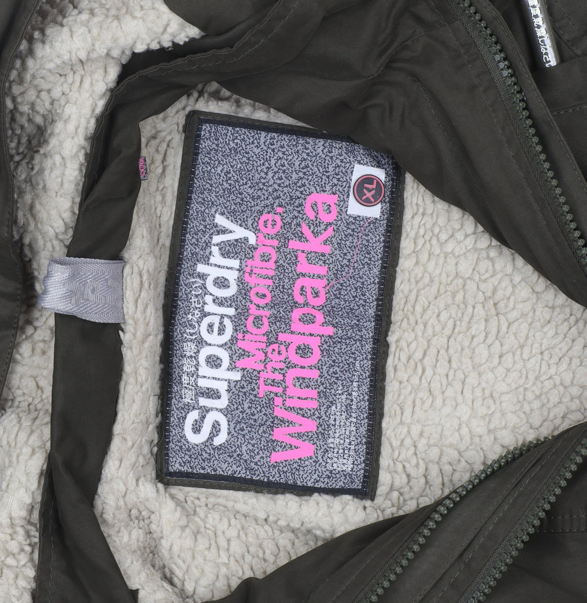 Additional view of Superdry girls’ green xl hooded lined microfibre parka coat