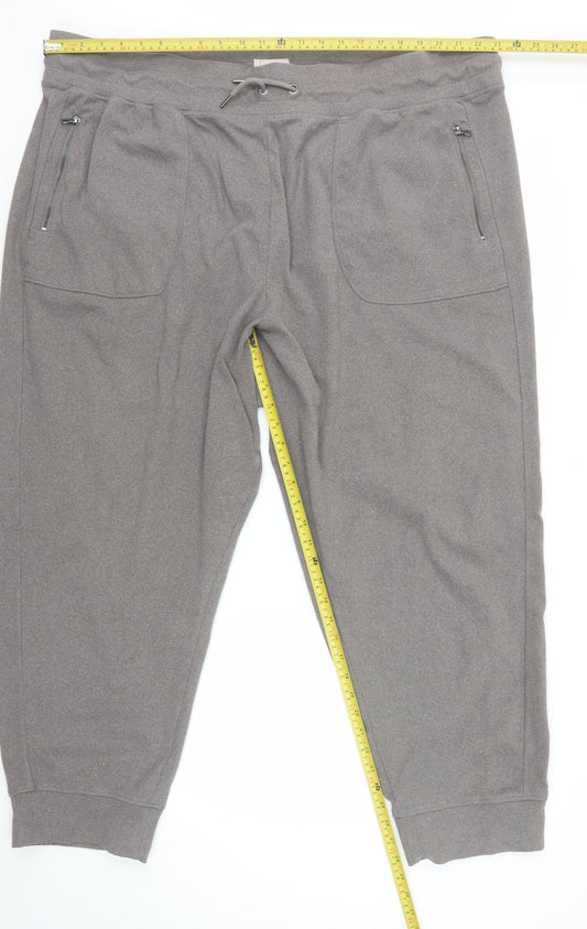Next Womens Grey Jogger Trousers Size 26R Relaxed Fit Polyester Elastane
