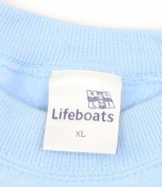 Lifeboats Men's Blue XL Crew Neck Pullover Sweatshirt