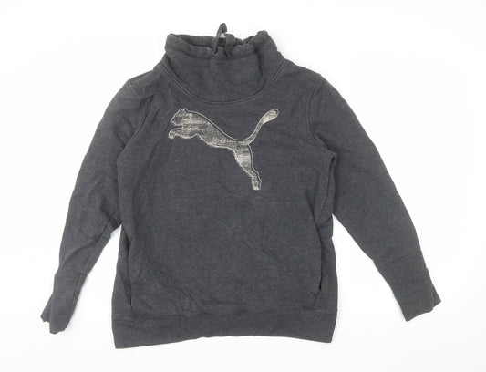 Additional front view of Puma Women Dark Grey XL Pullover Sweatshirt with Logo Design