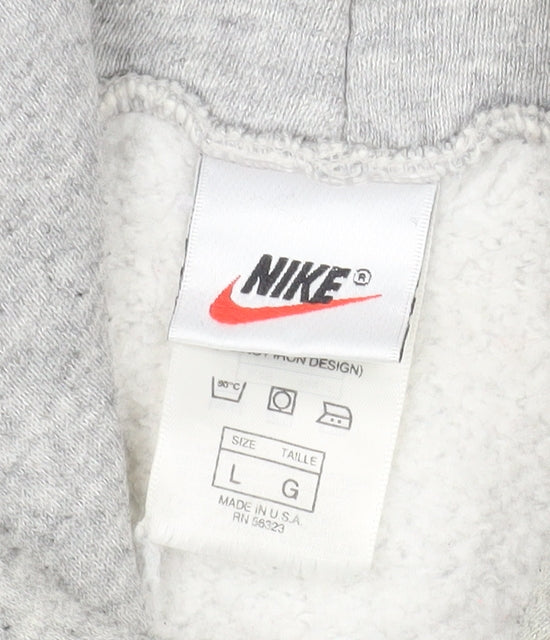 Nike Men's Grey Pullover Hoodie L Regular Fit Fleece Sweatshirt