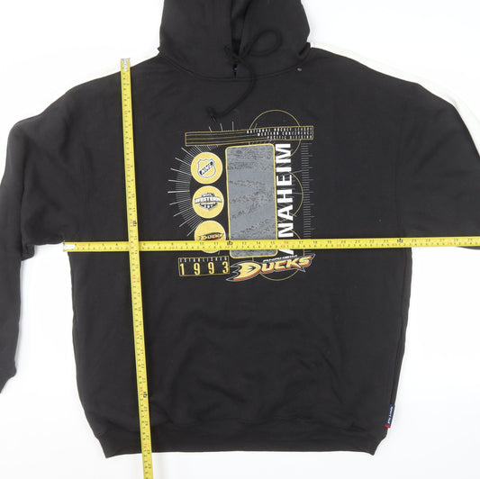 Sport-Tek Men's Black XL Pullover Hoodie Anaheim Ducks 1993 Graphic