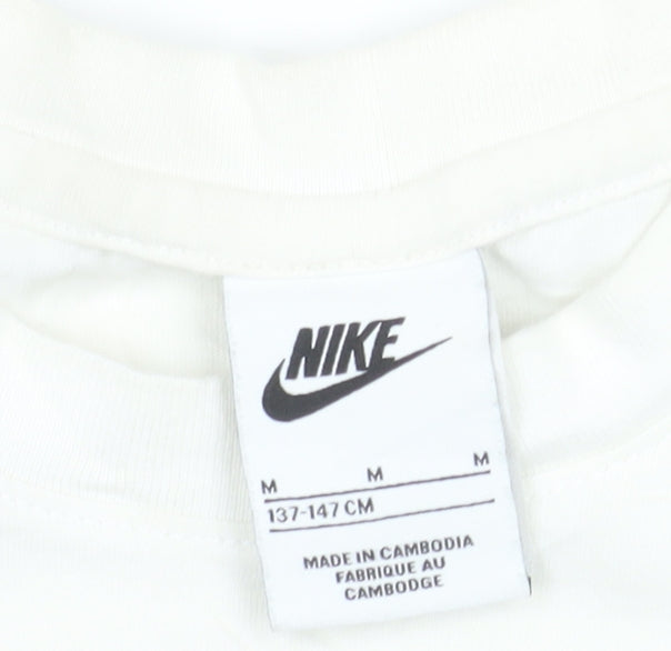Nike Boys White Blue Colourblock Logo T-Shirt Size 11-12 Years