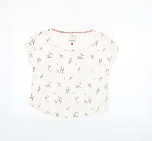 SoulCal Women's White Cotton Cropped T-Shirt Size 6