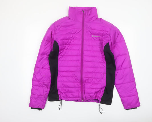 Columbia Womens Purple L Puffer Jacket Insulated Lightweight Outdoor Coat