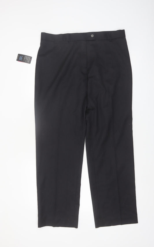 Brook Taverner Womens Black Wool Blend Dress Pants Size 16R