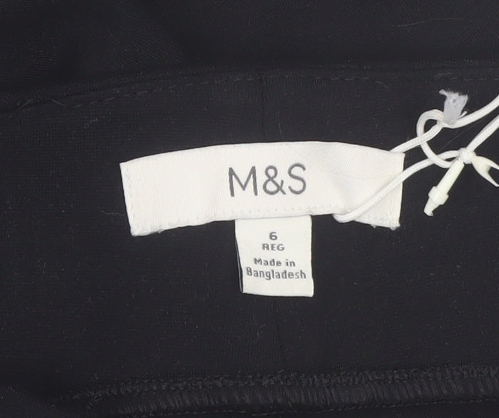 Marks and Spencer Women's Black Flared Trousers Size 6 Regular