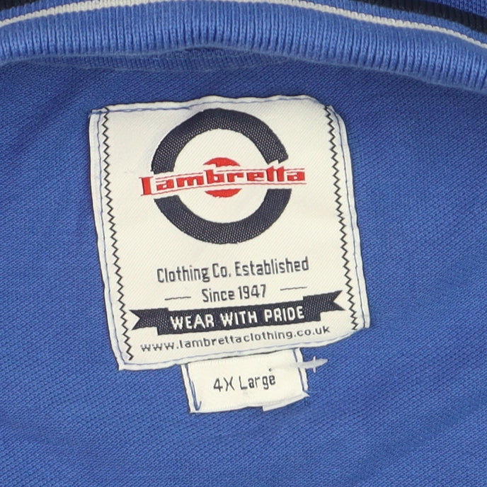Lambretta Men’s Blue 4XL Polo Shirt Retro Classic Cotton