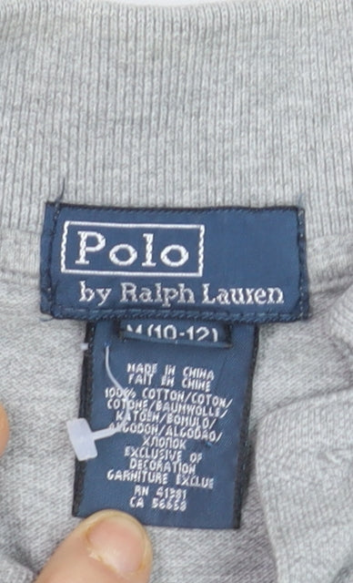 Ralph Lauren Boys Grey Polo Short Sleeve Shirt Size 10-12 Years