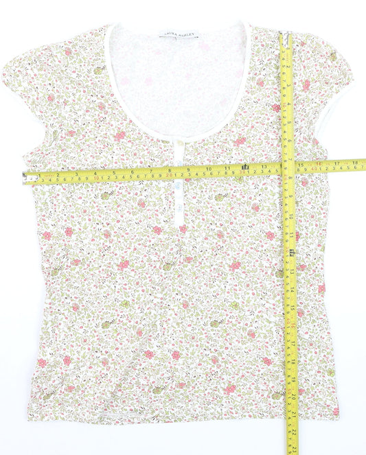 Laura Ashley Women’s Multicoloured Floral Cotton Jersey T-Shirt UK 12