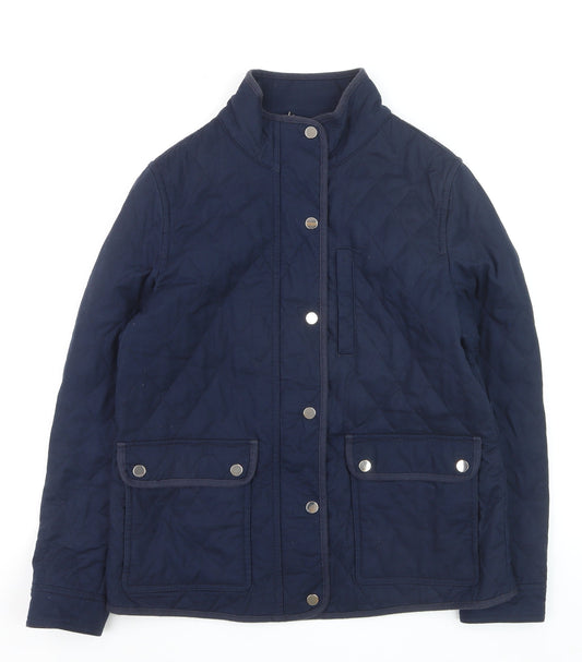 Marks and Spencer Women's Blue Quilted Mid-Length Jacket Size 12