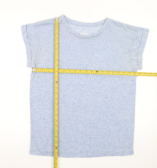 Back view of Atmosphere Women's Blue Marl Crew Neck Short Sleeve T-Shirt, size 12