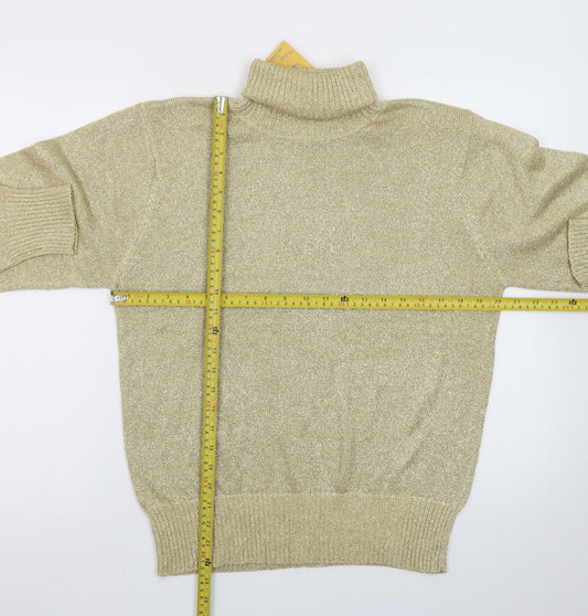 Westbound Womens Gold Roll Neck Knit Jumper Size S