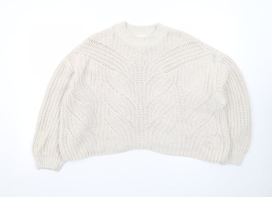 Apricot Womens Beige Crew Neck Chunky Knit Pullover Jumper UK 16