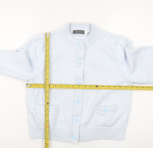 Mint Velvet Women's Blue Crew Neck Button Cardigan M