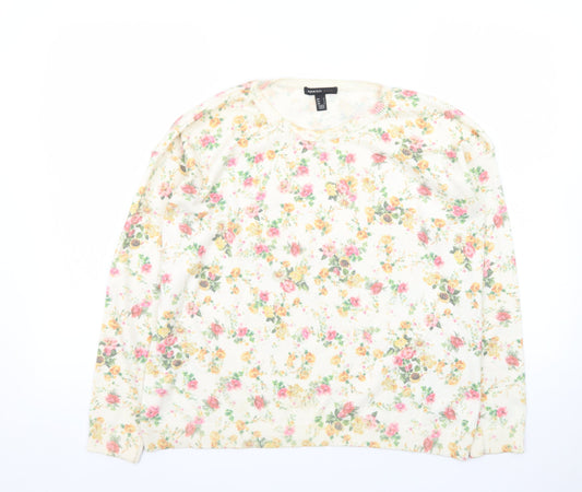 Mango Women’s Multicoloured Floral Crew Neck Jumper Size 12