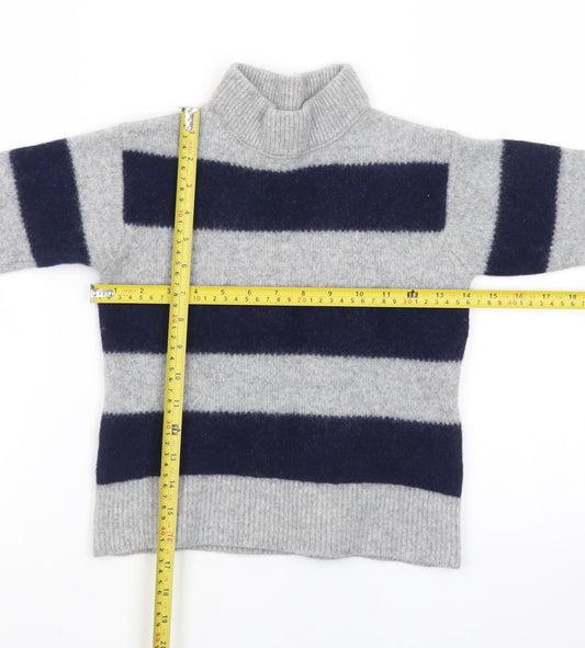 Uniqlo x Comptoir des Cotonniers Womens Grey XS Striped Roll Neck Jumper