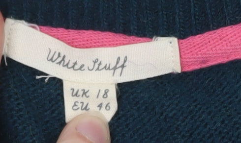 White Stuff Women's Multicoloured Floral Wool Jumper UK 18