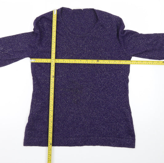 Windsmoor Women's Purple Glitter Long Sleeve Jumper Small