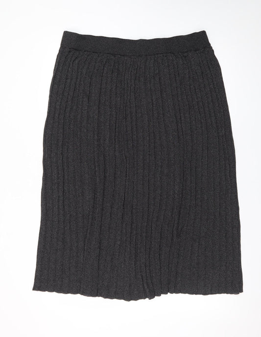 F&F Women’s Grey Pleated Knit Midi Skirt Size 20