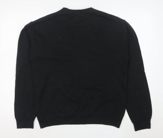 Fruit of the Loom Men's Black M Crew Neck Pullover Fleece Sweatshirt