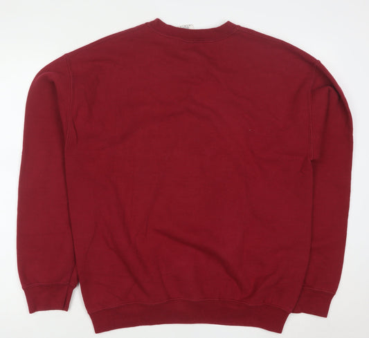 Gildan Men's Red Animal Graphic Heavyweight Pullover Sweatshirt M