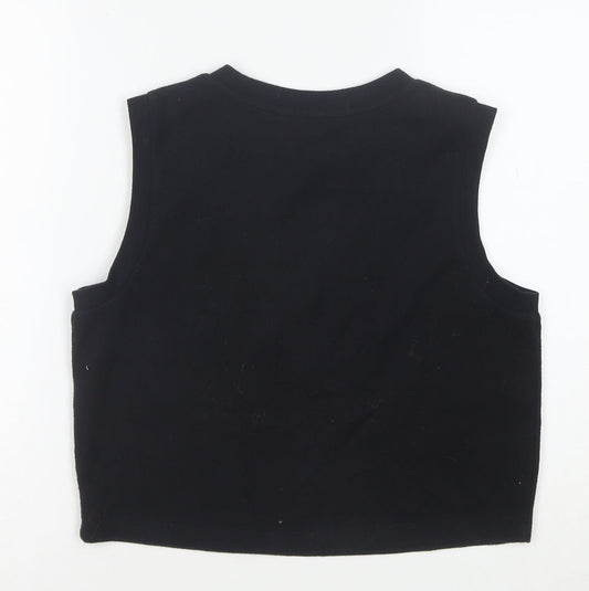 ASOS DESIGN Women's Black Cropped Sleeveless Tank Top Size 10