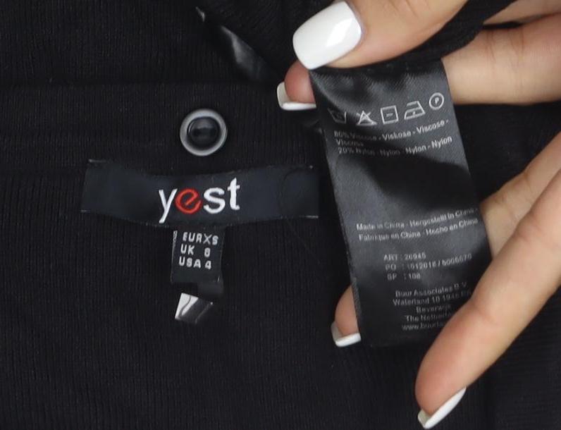 Yest Womens Black V-Neck Sleeveless Long Cardigan Size 8