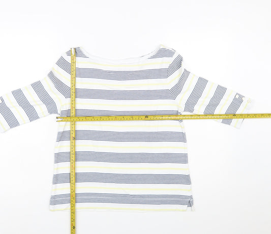 Tabitha Webb Women’s Multicoloured Striped 3/4 Sleeve Boat Neck T-Shirt Size L