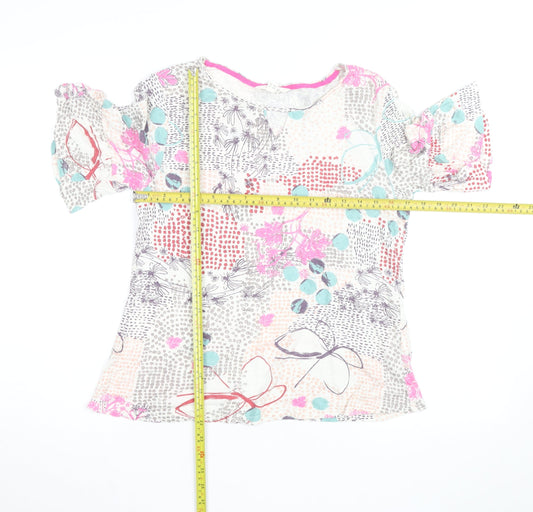 White Stuff Women Multicoloured Floral Cotton Tunic Blouse Size 10
