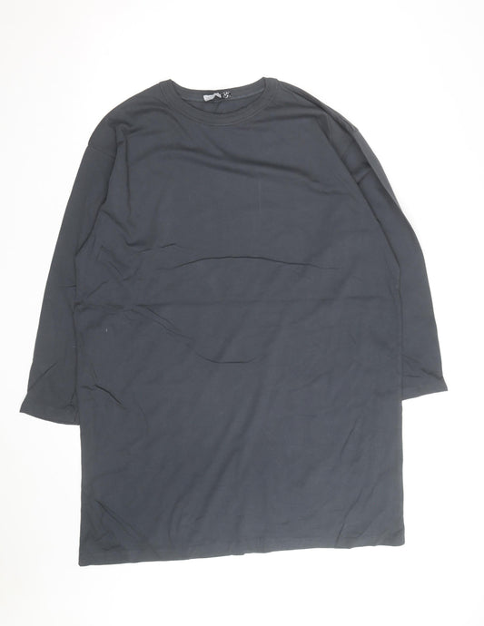 ASOS Design Women Black UK 10 Long Sleeve Cotton T-Shirt