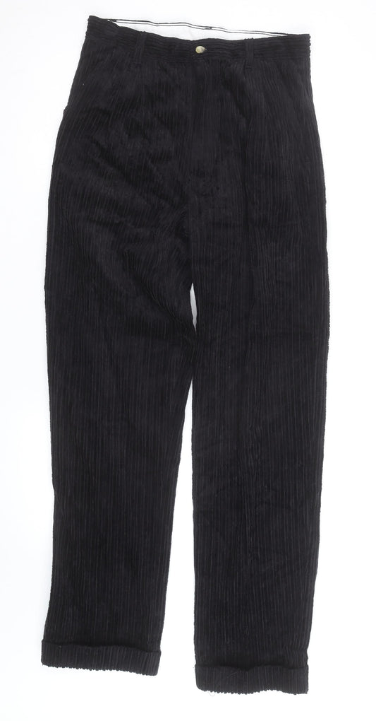 Club Montana Men's Black Corduroy Straight Leg Jeans 32W Regular Fit