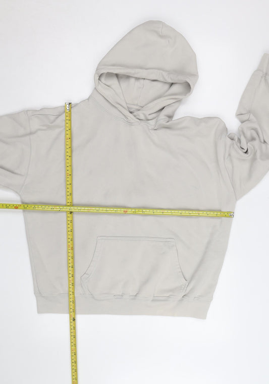 Hollister Men's Beige Pullover Hoodie Size M Fleece Long Sleeve