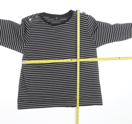 River Island Women's Black Striped Crew Neck Jumper Size M