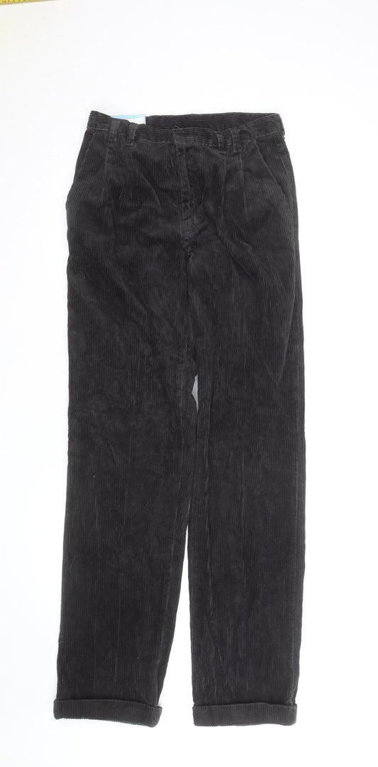 Wrangler Men's Black Corduroy Straight Leg Jeans 30x34 Regular Fit