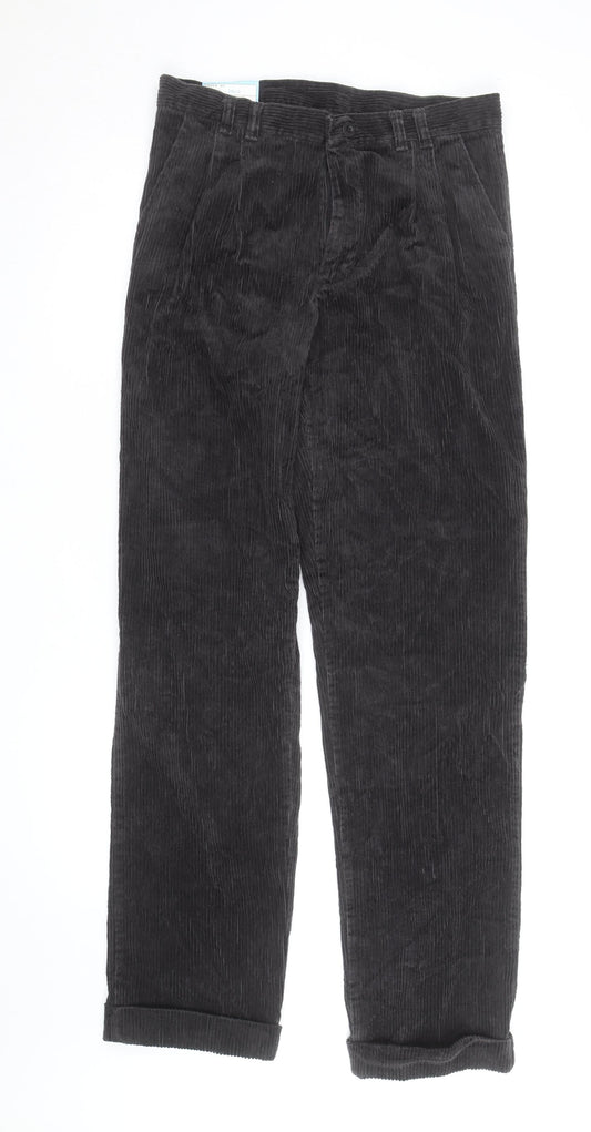 Wrangler Men's Black Corduroy Straight Leg Jeans 32W 34L Regular Fit