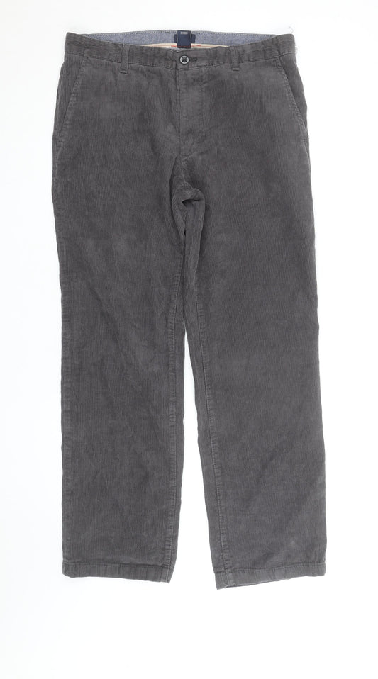 IZOD Men's Grey Corduroy Straight Fit Jeans W34 L32