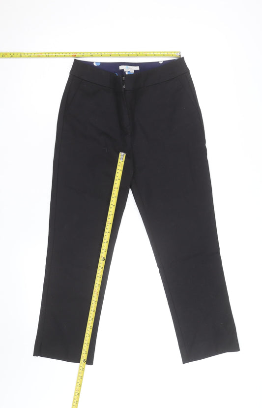 Boden Women Black Chino Trousers Size 12 Cotton Blend