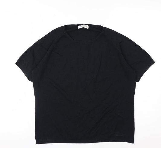 Bonmarché Women's Black Short Sleeve Basic Knit T-Shirt Size L