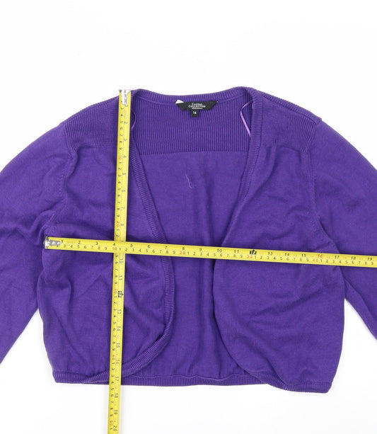 Debenhams Women’s Purple Cotton Open Front Cardigan Size 16