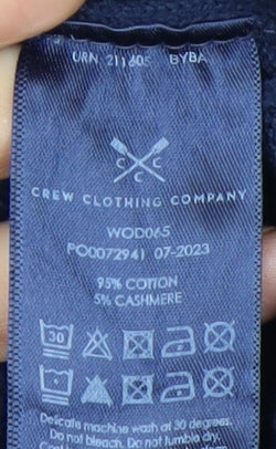 Crew Clothing Company Women Blue Size 14 V-Neck Cable-Knit Jumper
