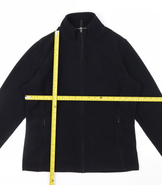 Marks and Spencer Women's Black Fleece Jacket Size 14 Full Zip