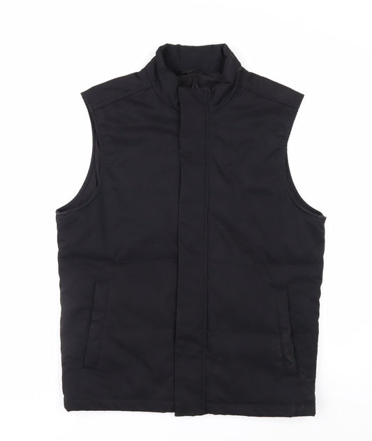 Zara Womens Black Padded Waistcoat Bodywarmer Size S
