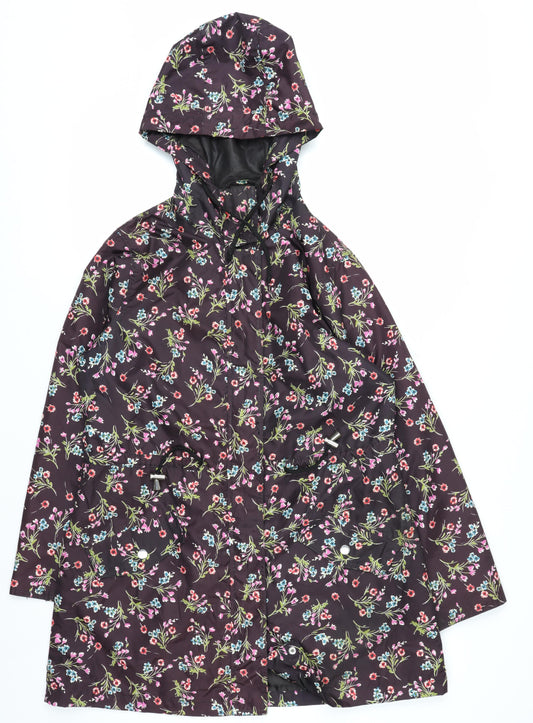 Peacocks Womens Multicoloured Floral Waterproof Rain Coat Size 12